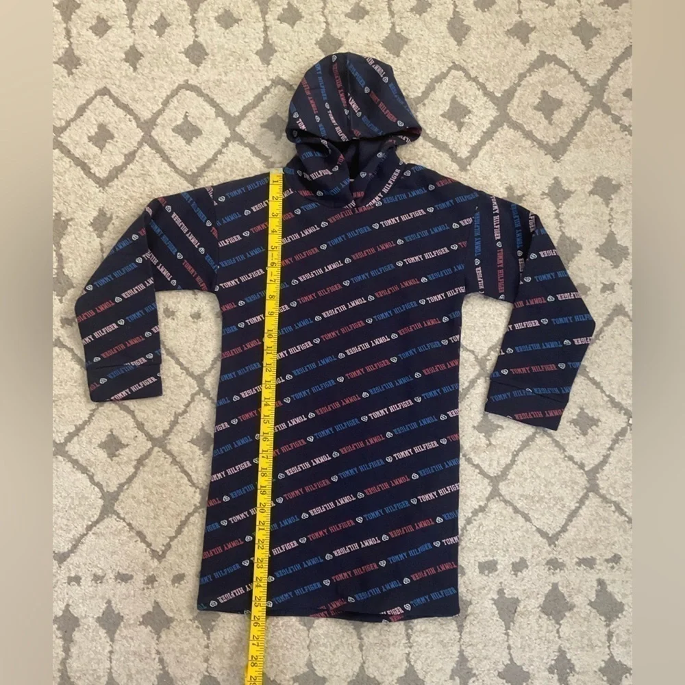 Tommy Hilfiger Girls 6X Signature Print Hoodie Sweatshirt Dress